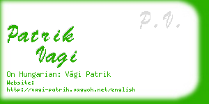 patrik vagi business card